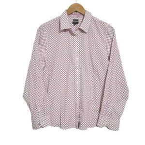 Talbots Woman 16P Shirt Top‎ Button Non Iron Purple White Shirt Top Long Sleeve